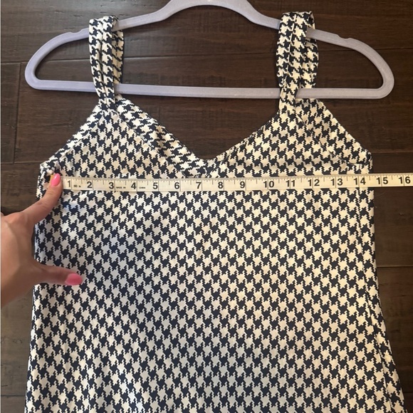 90’s vintage inspired Monochrome Houndstooth slip dress Y2K preppy goth grunge - Picture 6 of 9